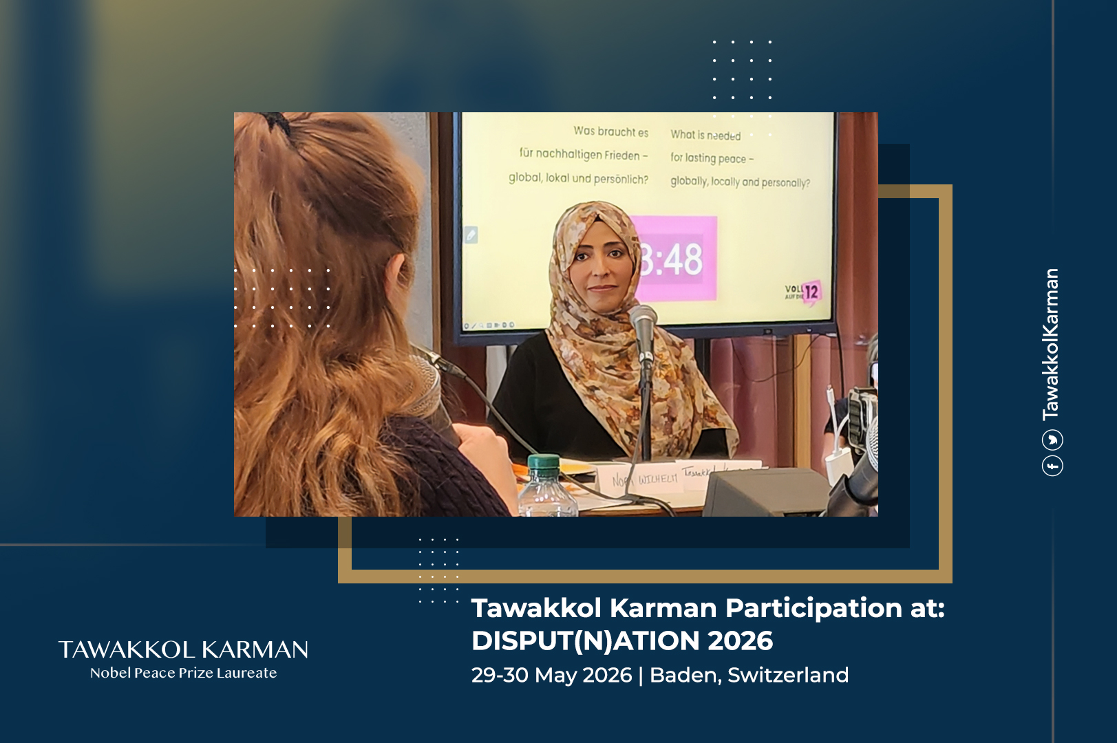 tawakkol Karman participation at DISPUT(N)ATION 2026